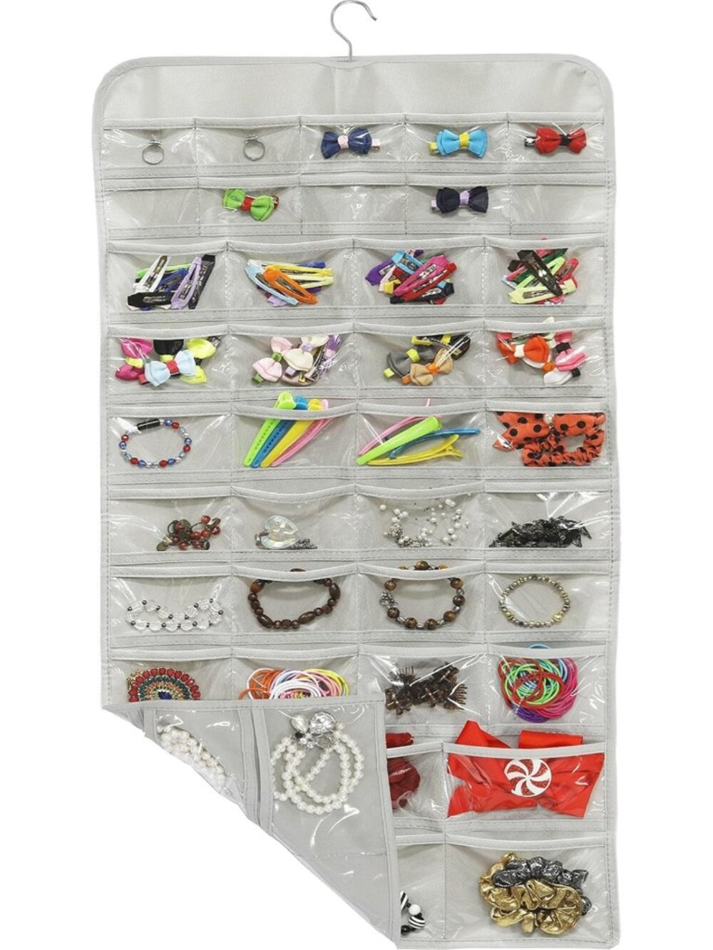 80-Pocket Hanging Jewelry Organizer - Multi-Size Storage Solution for